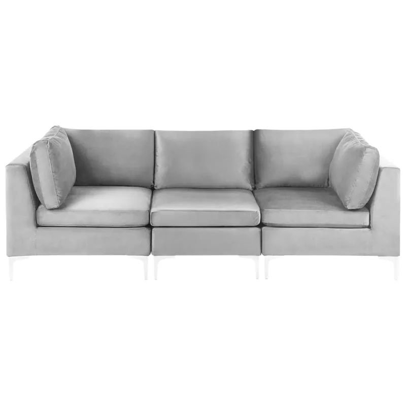 EVJA dla 3 osób Sofa modułowa Szary Welur - Taniej