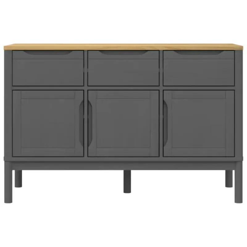 Darmowy zwrot vidaXL Szafka FLORO, szara, 114x43x74 cm, lite drewno sosnowe -