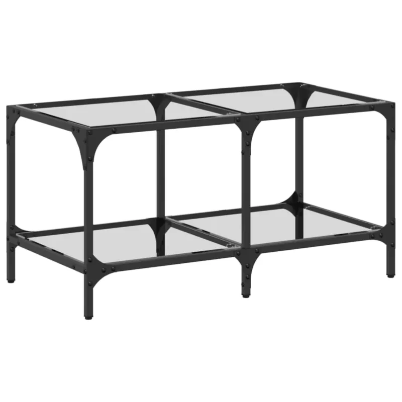 Oferta vidaXL Stolik kawowy ze szklanym blatem, 78,5x40x40 cm, stal -