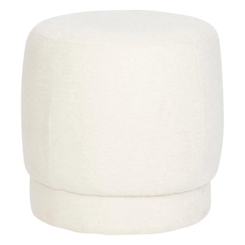 Darmowy zwrot Pufa tapicerowana okrągła AMEA bouclé, Ø 39 cm -