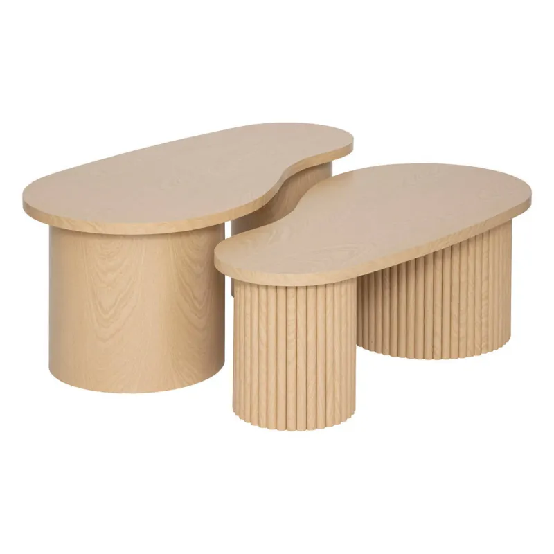 Zestaw stolików kawowych SOLEYA organiczny kształt, 2 sztuki - Oferta limitowana