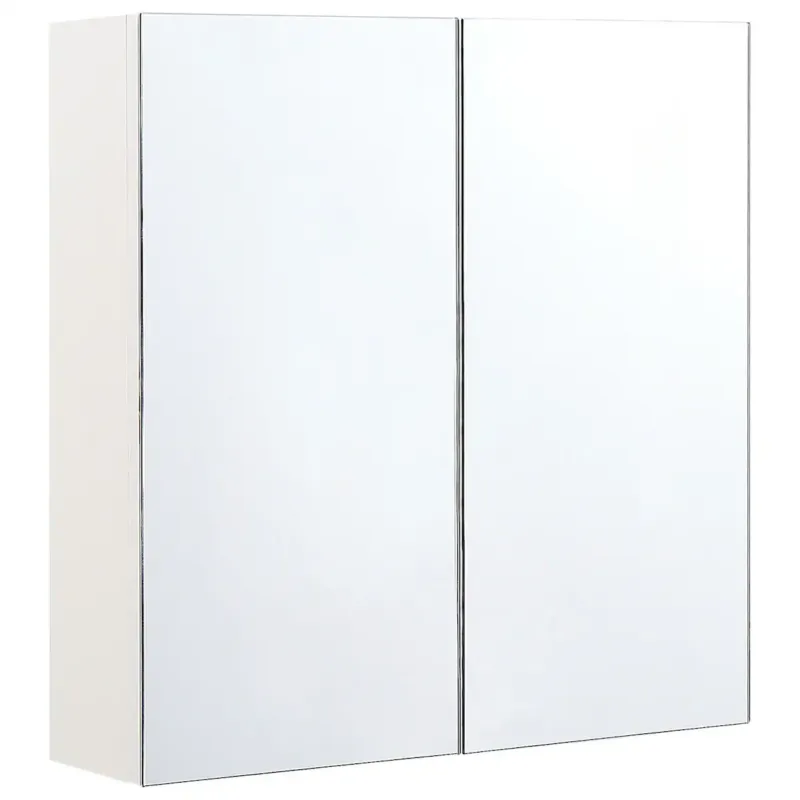 Popularny Szafka łazienkowa wisząca z lustrem NAVARRA 60 cm 60 cm Biały -