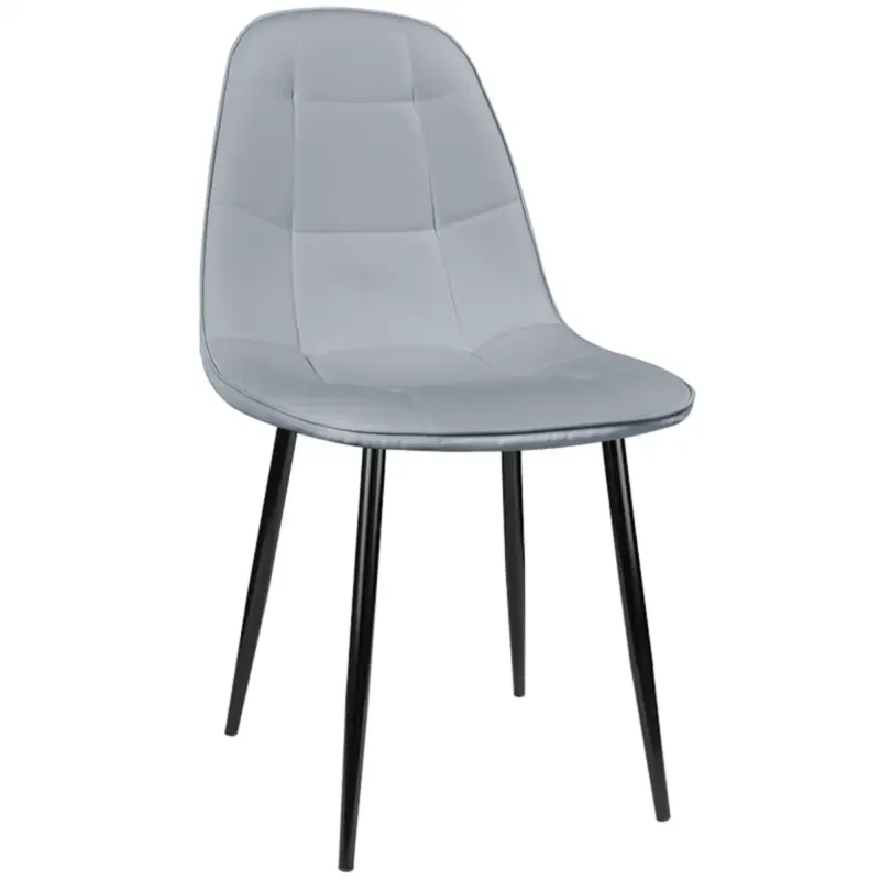 Krzesło Masimo jasnoszare ekoskóra z czarnymi nóżkami - Oferta limitowana