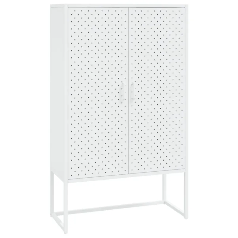 vidaXL Szafka, biała, 80x35x135 cm, stal - Okazja