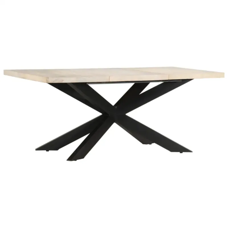 vidaXL Stół jadalniany, 180 x 90 x 76 cm, lite, bielone drewno mango - Ekspresowa dostawa