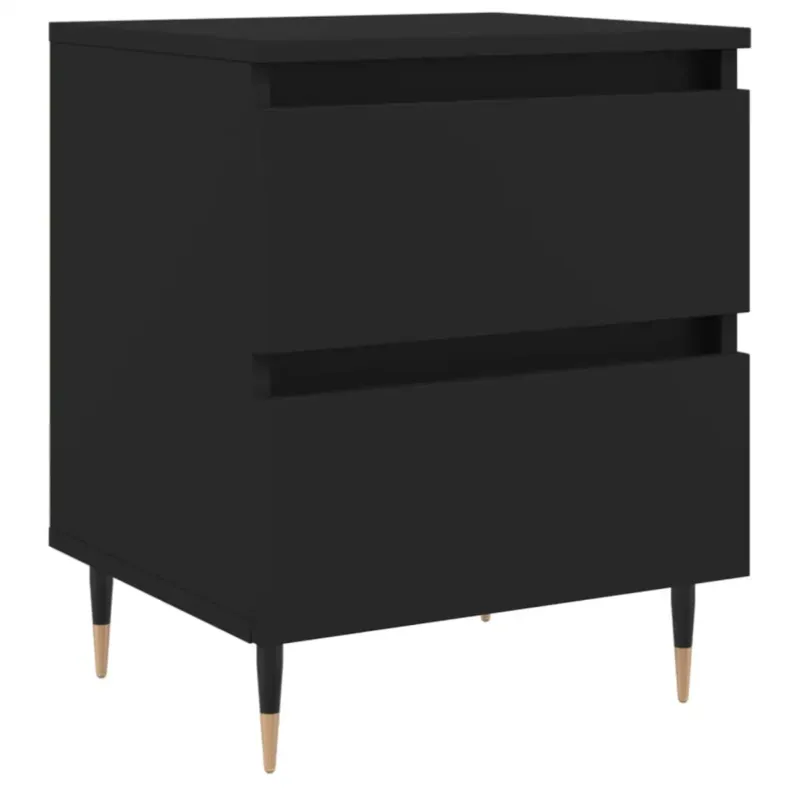 Obniżka ceny vidaXL Szafka nocna, czarny, 40x35x50 cm, materiał drewnopochodny -