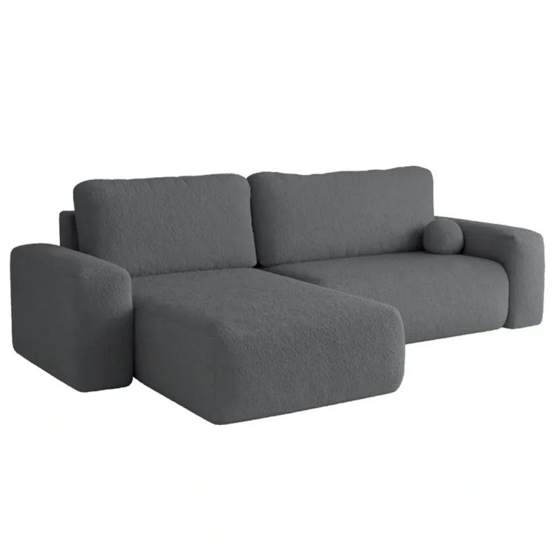 Oferta Narożnik Lewy ILO z funkcją spania i pojemnikiem na pościel, ciemno-szary -