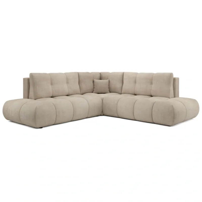 Narożnik pikowany, rozkładany z funkcją spania SOHI, Flow 02 - beżowy - Oferta