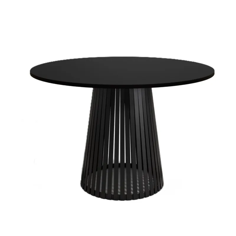Wyjątkowa oferta Stół okrągły VIV z lamelami do jadalni , salonu, blat 75 cm - czarny -