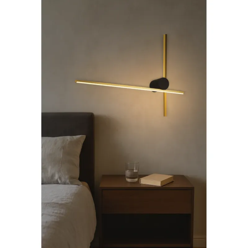 LAMPA ŚCIENNA PORTEBA ZŁOTO CZARNA - Zamów teraz