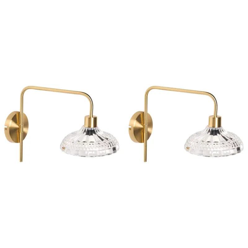 Dostępne od ręki Zestaw 2 lamp ściennych MOLINO Złoty Metal -
