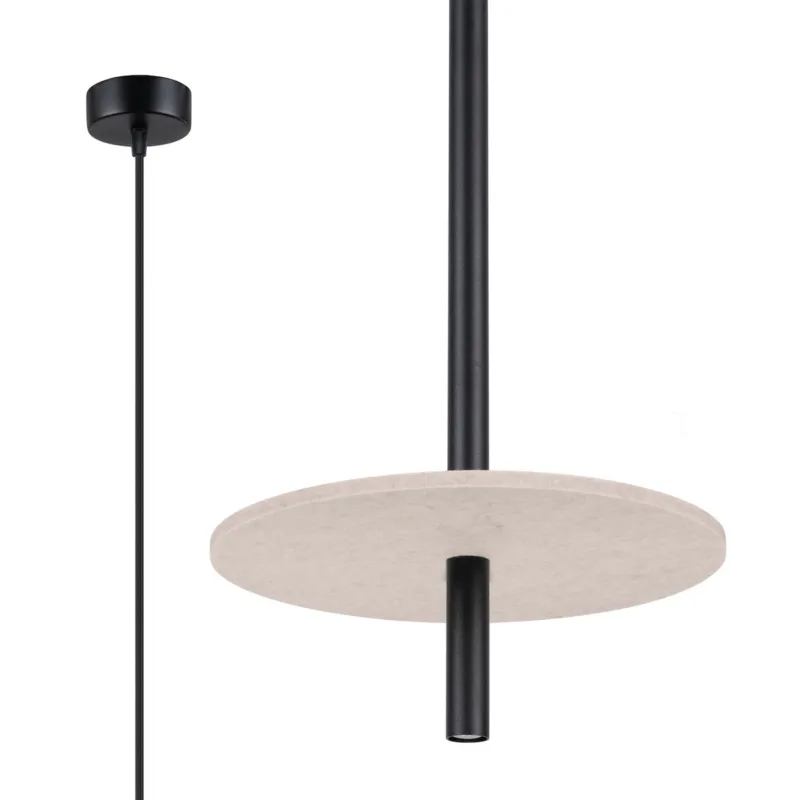 Nowy Lampa wisząca FELTRO 1 czarna/beżowa -