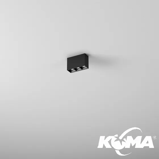 Oprawa natynkowa wielopunktowa 5W led 3000K 37° 230V czarna struktura + czarna optyka Popularny