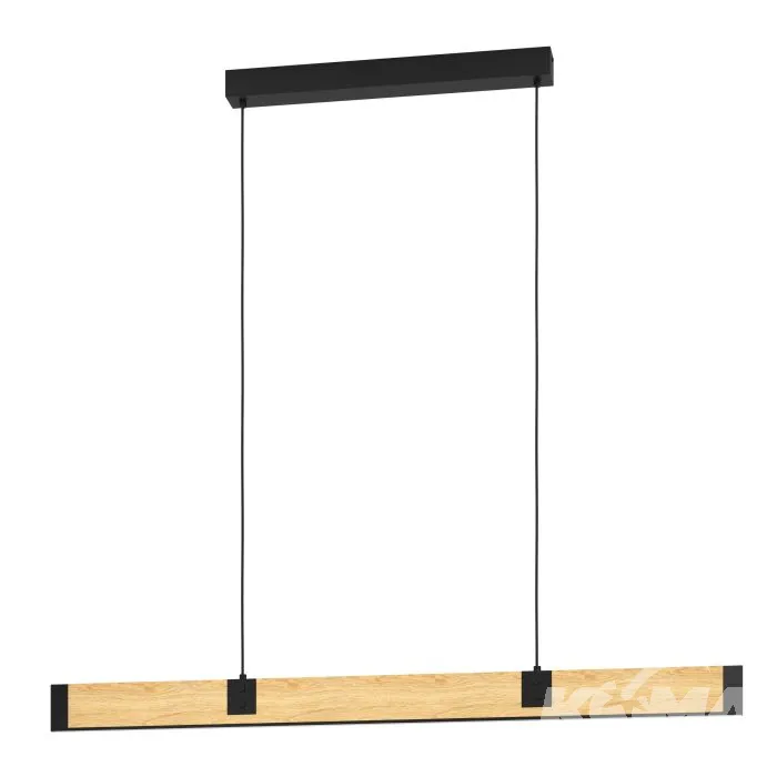 Nowy Oprawa wisząca led 27W 3000K czarna/drewno