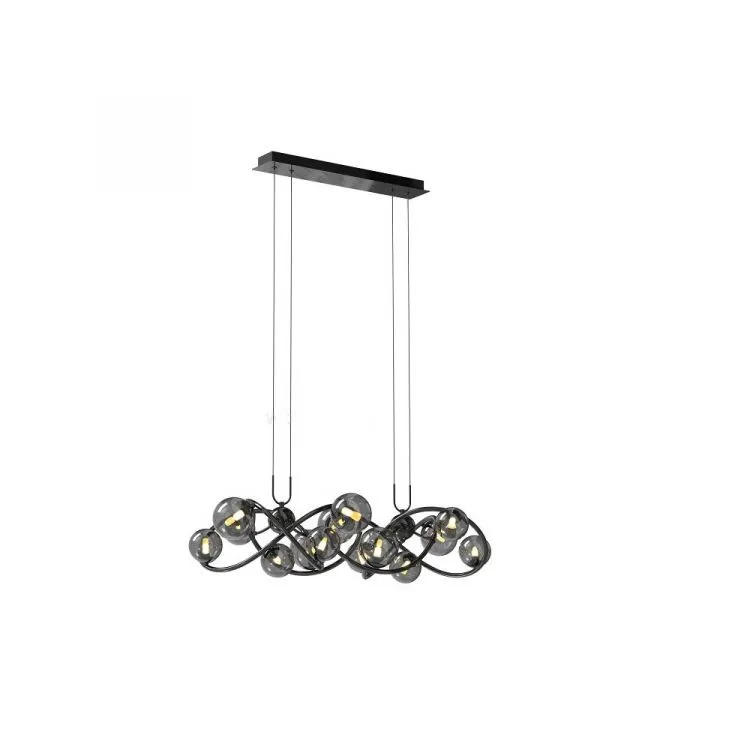 Lampa wisząca 14x3,5W 3000K G9 czarny chrom, klosz dymiony Sprawdź teraz