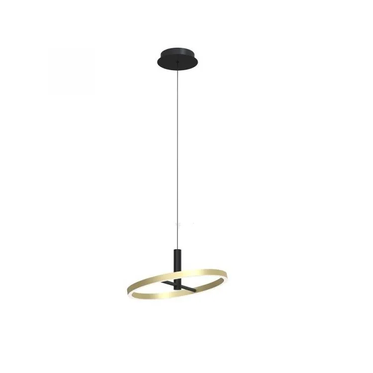 Lampa wisząca led 19W 3000K czarny mat / złoty Super okazja