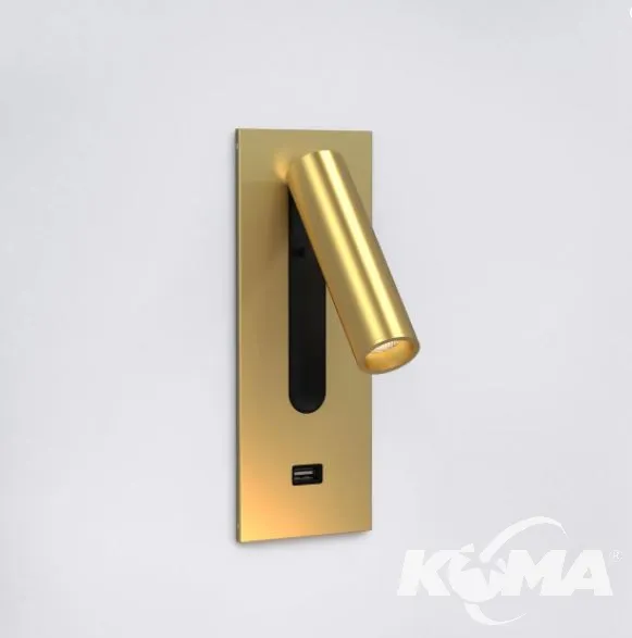 3 USB kinkiet sypialniany LED matowe złoto Wyjątkowa oferta