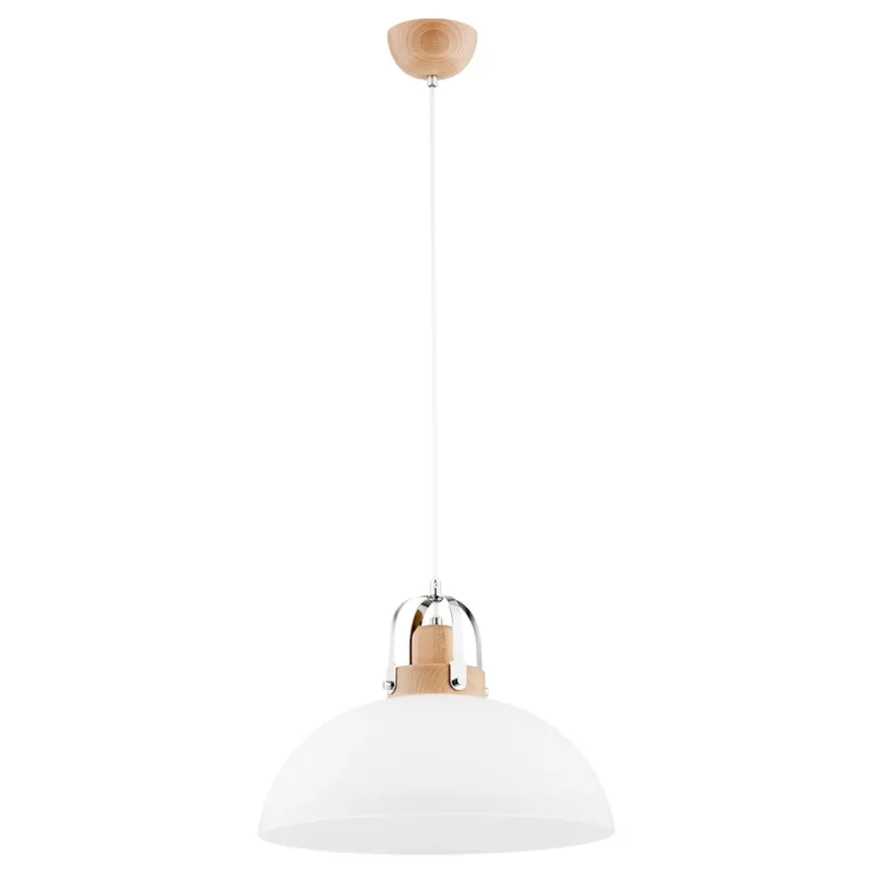 Lampa wisząca Eclat 60581 Alfa 1xE27 LED Drewno/Tworzywo Jasne Drewno - Chrom Popularny