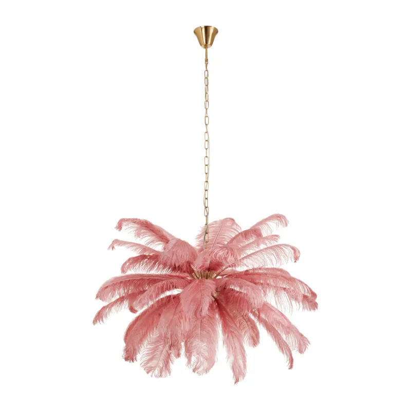Lampa wisząca Emu ST-DN127 pink Step into Design 6xE14 40W Metal/Pióra Różowy Do wyczerpania zapasów