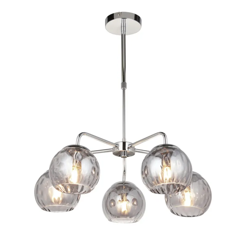 Niska cena Lampa wisząca Endon Dimple 5x7W E14 Stal Chrom