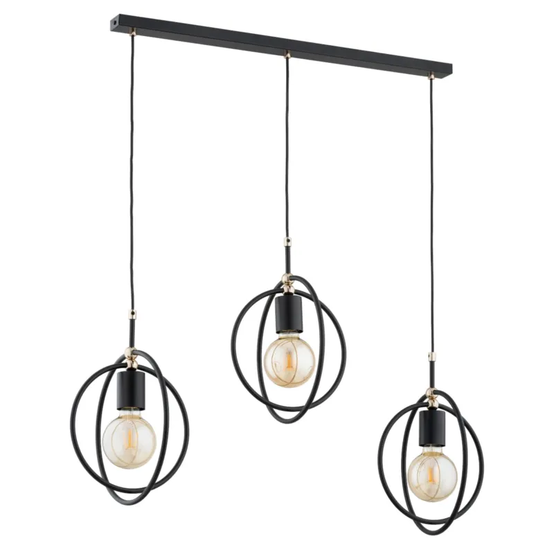 Lampa wisząca Endora 62430 Alfa 3xE27 LED Metal Czarny - Złoty Ekspresowa dostawa