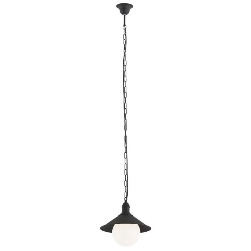 Lampa Wisząca Erba Bis 3285 Argon 1xE27 15W Stal Lakierowana/ Szkło, Czarny Ekspresowa dostawa