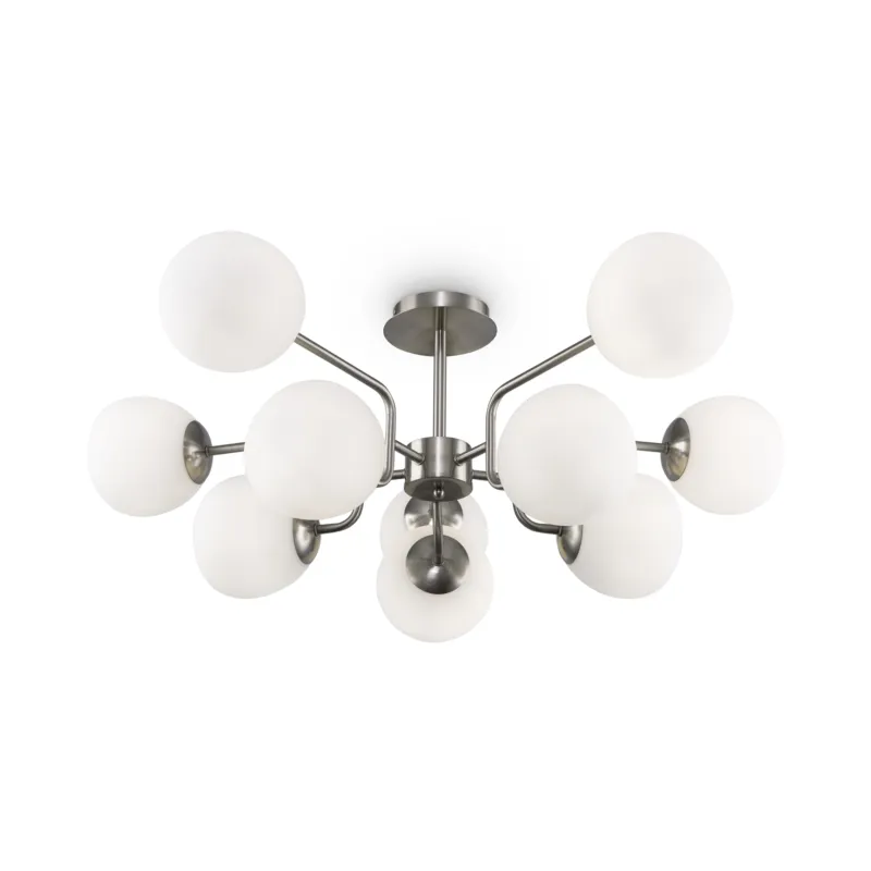 Hit cenowy Lampa wisząca Erich MOD221PL-10N Maytoni E14x40W Metal/Szkło Nikiel/Biały