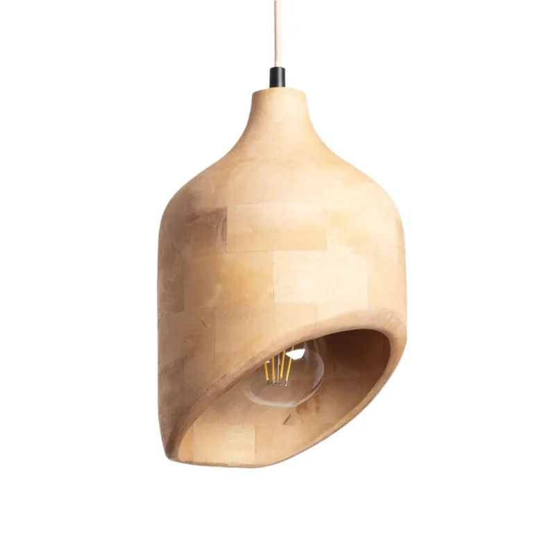 Lampa wisząca Fagioli ABR-LWMAN1 Abruzzo 1xE27 40W Drewno z mango Drewniany Okazja