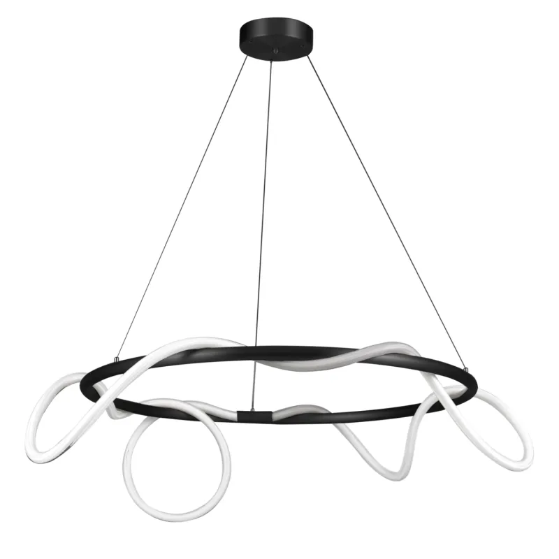 Lampa wisząca Fantasia Round ST-9282R/D60 black Step into Design 2xLED 34W Metal/Tkanina Czarny Oferta