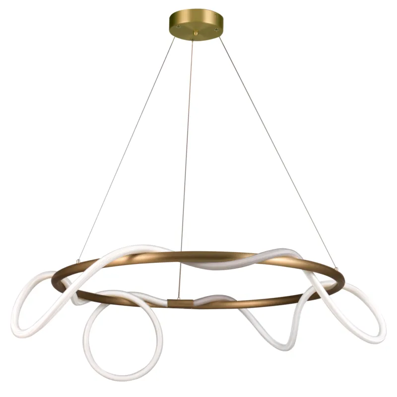 Wybór klientów Lampa wisząca Fantasia Round ST-9282R/D60 Step into Design 2xLED 34W Metal/Tkanina Złoty