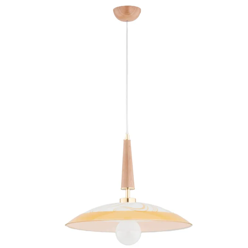 Ostatnia szansa Lampa wisząca Figa 60936 Alfa 1xE27 LED Drewno/Tworzywo Jasne Drewno