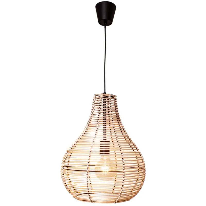 Nie przegap Lampa wisząca Granada 4201570-5507 By Rydens 1xE27 40W Metal/Rattan Kremowy