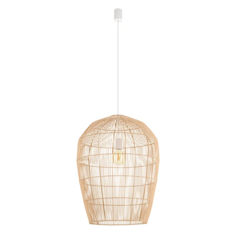 Wyjątkowa oferta Lampa wisząca HAITI L 11165 Nowodvorski 1xE27 25W only LED Bambus Naturalne drewno