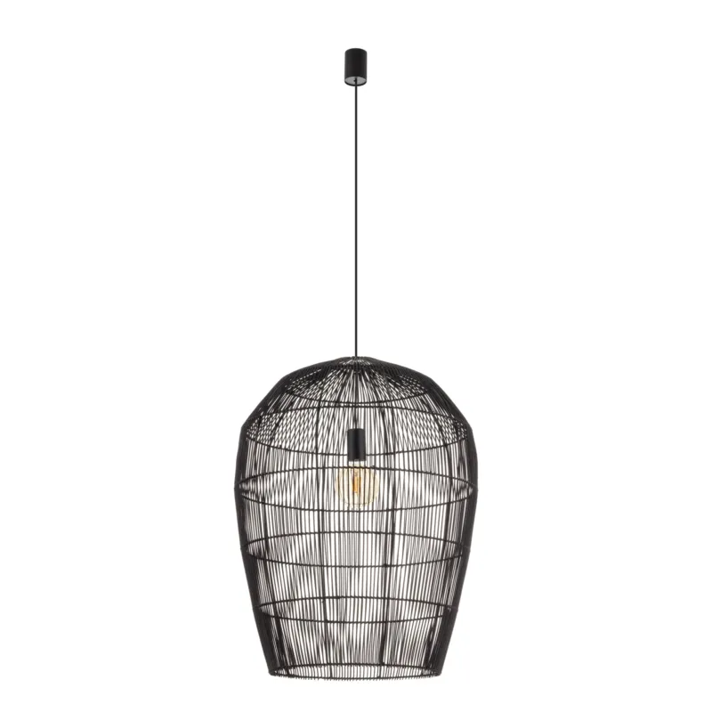 Zniżka Lampa wisząca HAITI L 11168 Nowodvorski 1xE27 25W only LED Bambus Czarny