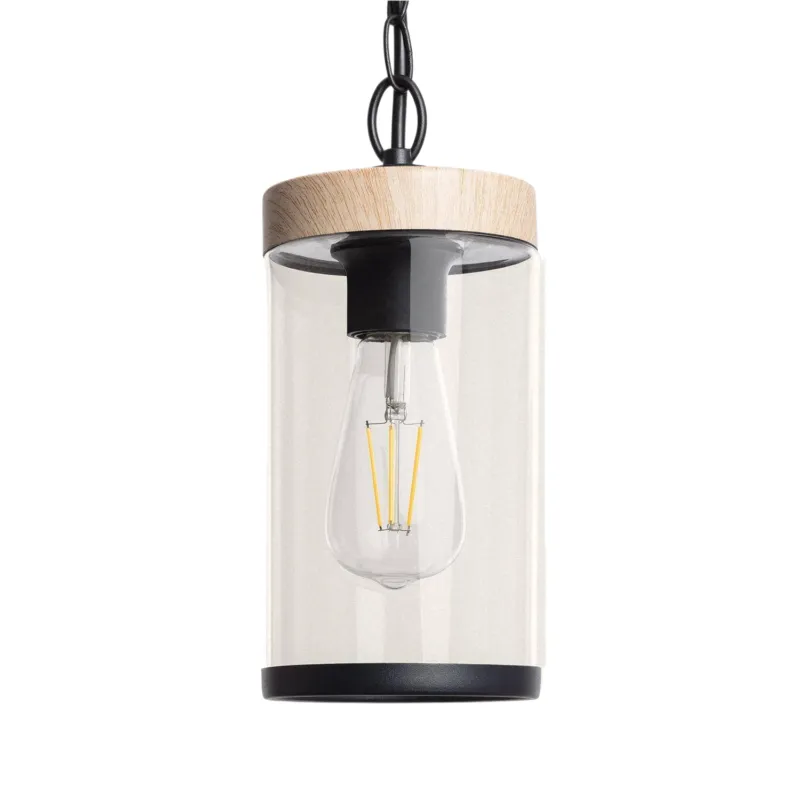Oferta limitowana Lampa wisząca Finto ABR-LWZIP44-D Abruzzo 1xE27 28W PC, aluminium Drewniany