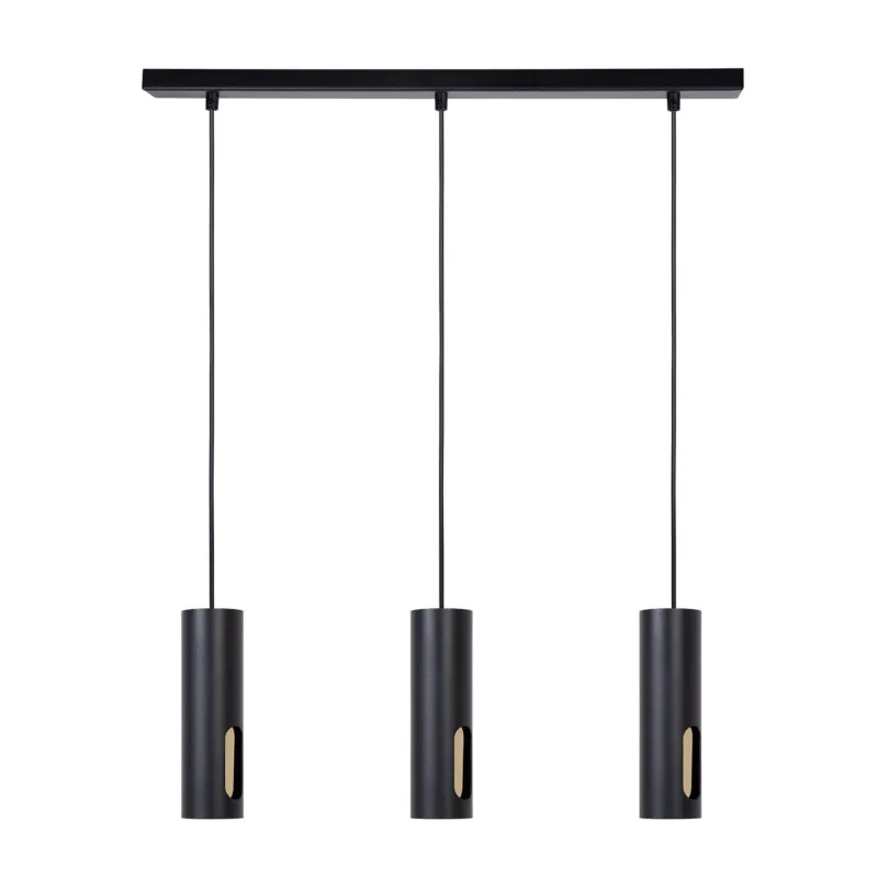 Premium Lampa wisząca FLOW Sigma Lighting 3XGU10 MAX 10W LED Stal lakierowana Czarny/Czarny/Złoty