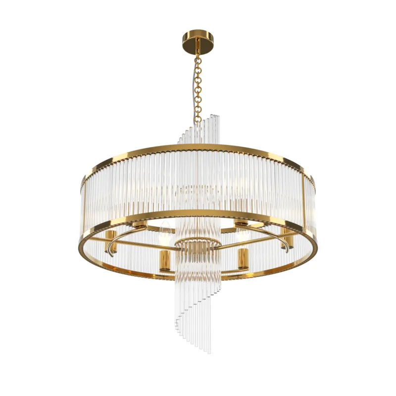 Niska cena Lampa wisząca Frame MOD174PL-06G Maytoni E14x60W Metal/Szkło Złoto/Przezroczysty