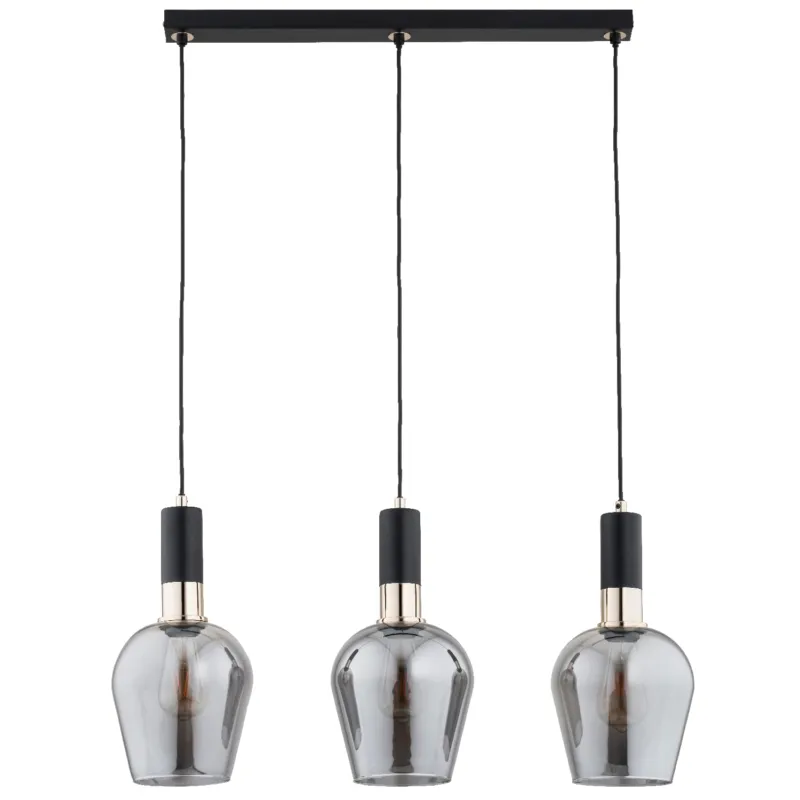 Oferta czasowa Lampa wisząca Garda 62471 Alfa 3xE27 LED Metal Czarny - Stare Złoto