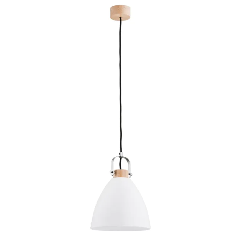 Obniżka ceny Lampa wisząca Hermina 60365 Alfa 1xE27 LED Drewno Czarny - Jasne Drewno