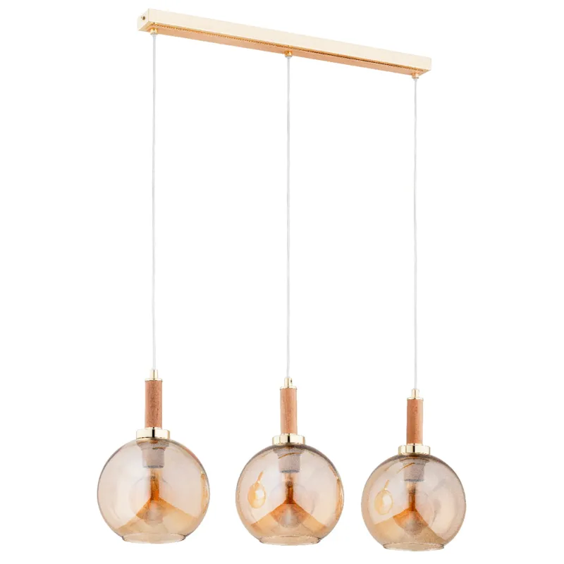 Lampa wisząca Hetty 62487 Alfa 3xE27 LED Metal/Drewno Jasne Drewno - Złoto Zamów dziś