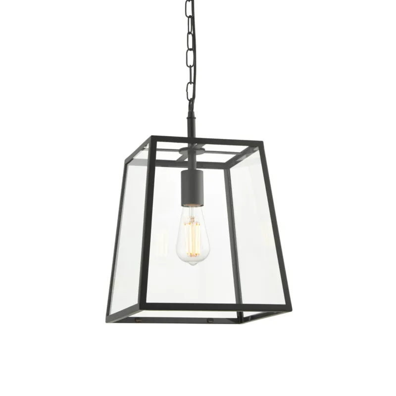 Lampa wisząca Hurst Endon 1x10W E27 Stal / Szkło Czarny Dostępne od ręki