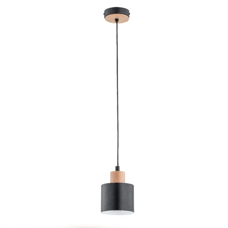 Popularny Lampa wisząca Ivo 60733 Alfa 1xE27 LED Metal/Drewno Czarny