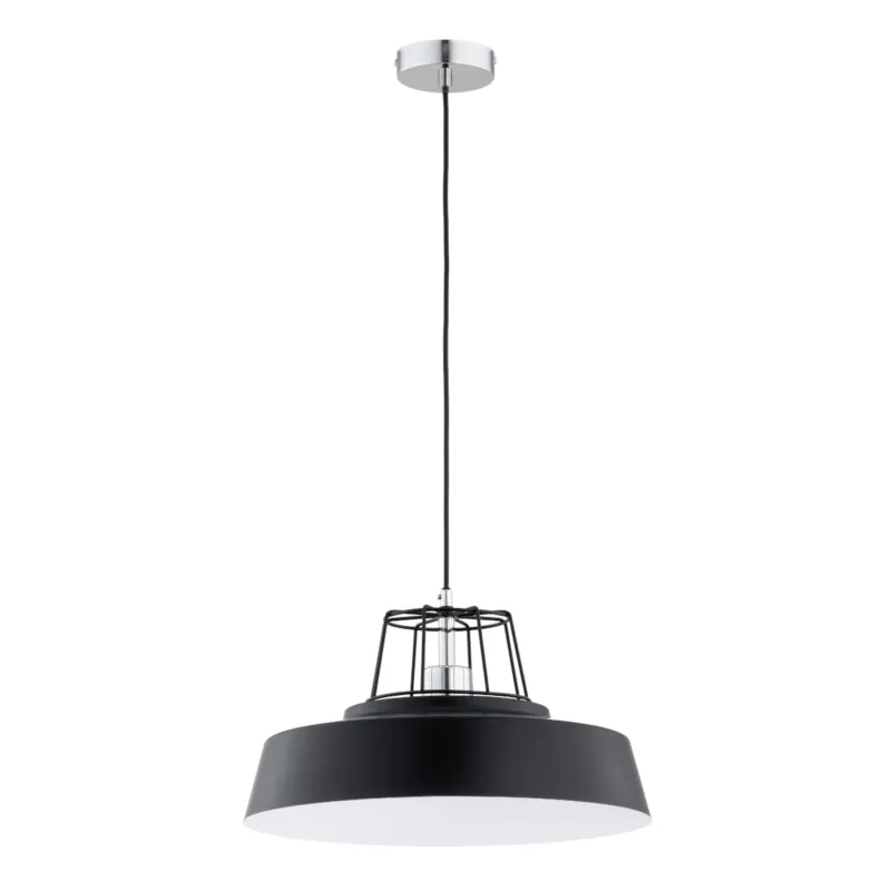 Zniżka Lampa wisząca Izola 61373 Alfa 1xE27 LED Metal Czarny - Chrom