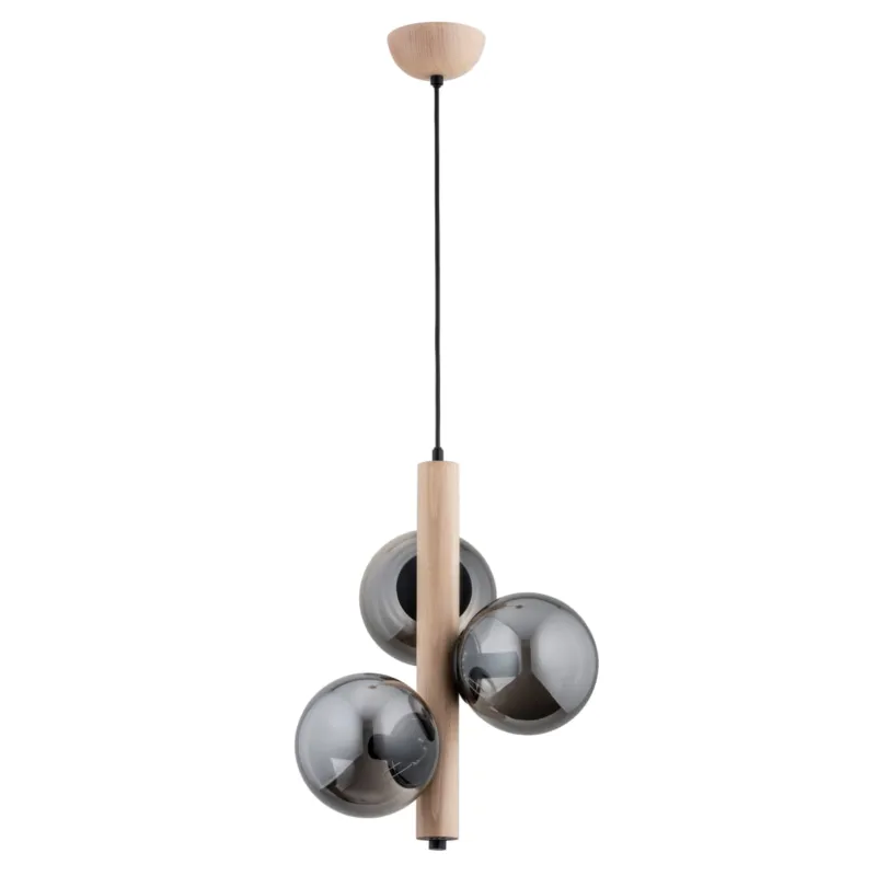 Lampa wisząca Kanet 62288 Alfa 3xE14 LED Drewno/Metal Czarny - Jasne Drewno Tylko dziś