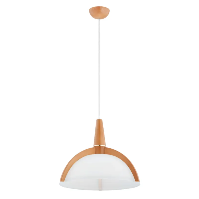 Lampa wisząca Klan 61348 Alfa 1xE27 LED Metal/Drewno Jasne Drewno - Złoto Szybka wysyłka