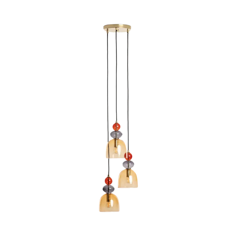 Lampa wisząca Koloreno ABR-3KOLOK-A Abruzzo 3xE14 20W Szkło Bursztynowy Kup teraz