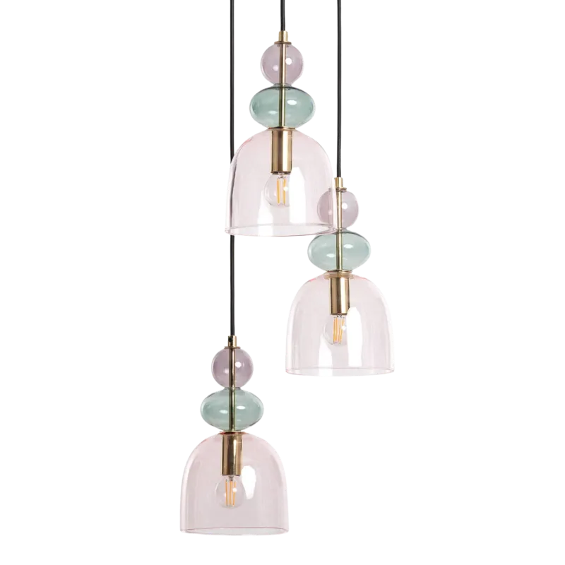 Ostatnia szansa Lampa wisząca Koloreno ABR-3KOLOK-F Abruzzo 3xE14 20W Szkło Fioletowy