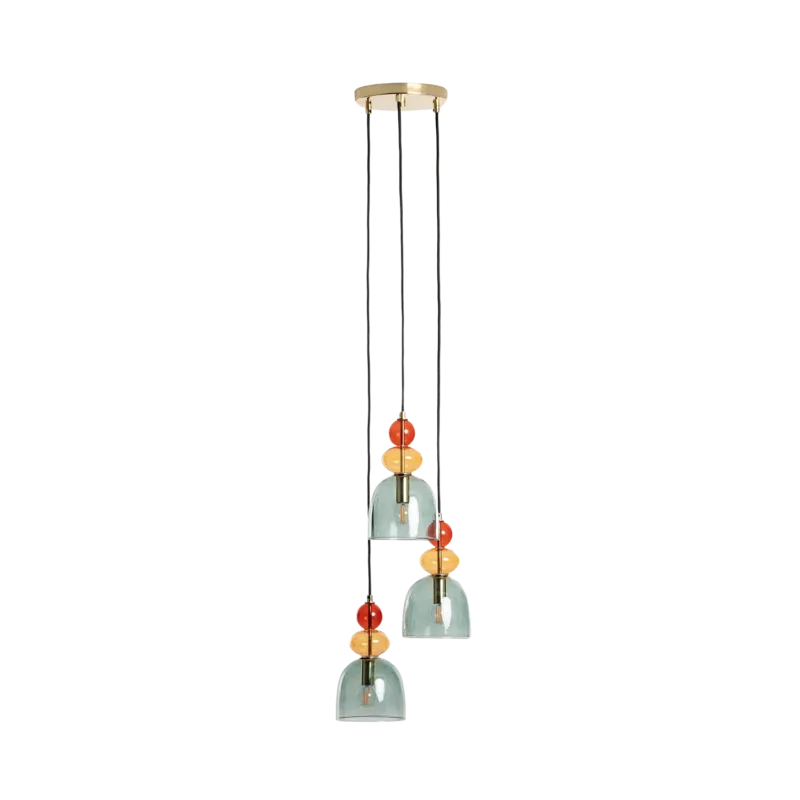 Tylko do końca tygodnia Lampa wisząca Koloreno ABR-3KOLOK-Z Abruzzo 3xE14 20W Szkło Zielonmy