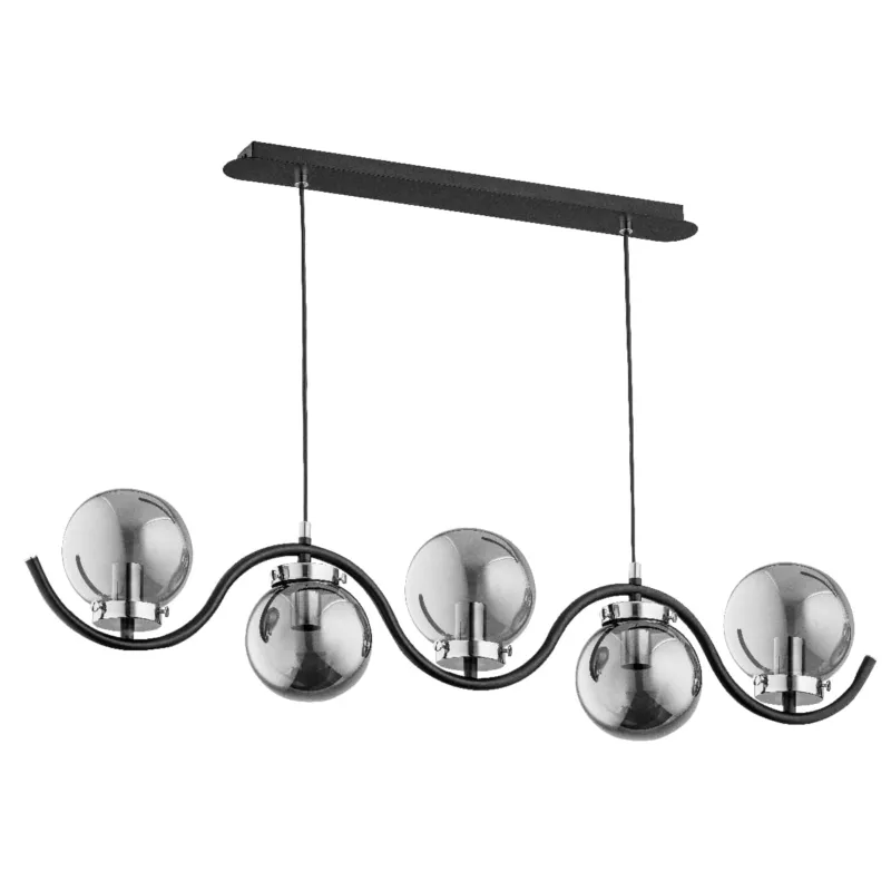 Dostępne od ręki Lampa wisząca Korda 62153 Alfa 5xE14 LED Metal Czarny