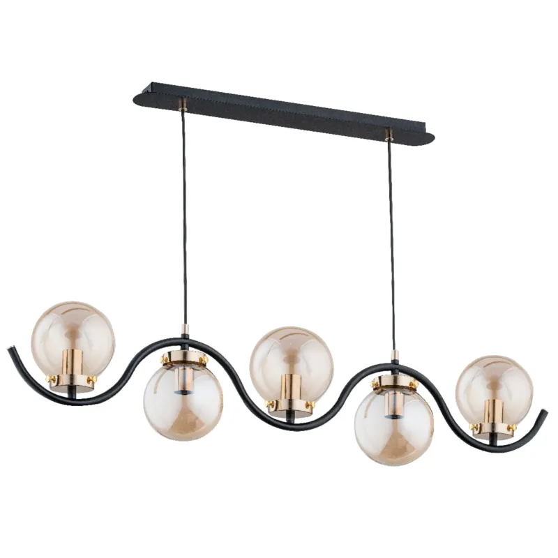 Ostatnie sztuki Lampa wisząca Korda 62155 Alfa 5xE14 LED Metal Czarny